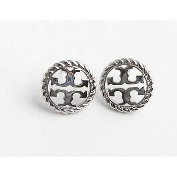 NWOT Tory Burch Silver Rope Miller Stud Earring’s - Picture 2 of 4